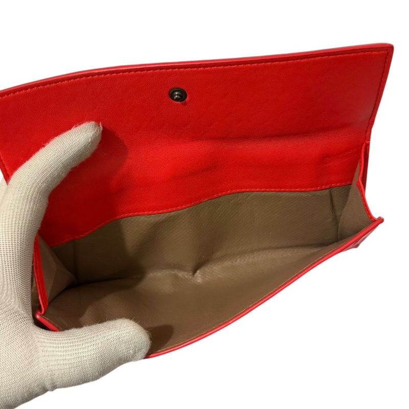 Good Bottega Veneta Intrecciato Leather Fold Long Wallet Long Wallet Red Men's