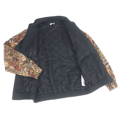 Celine 2y949435s Triomphe Zip Leopard Pattern Covered Track Jacket Jersey Black