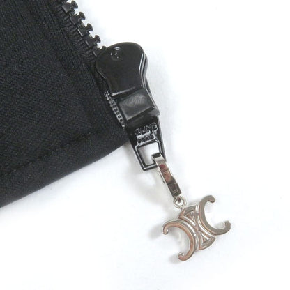 Celine 2y949435s Triomphe Zip Leopard Pattern Covered Track Jacket Jersey Black