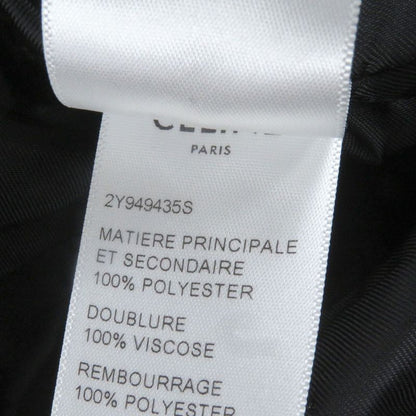 Celine 2y949435s Triomphe Zip Leopard Pattern Covered Track Jacket Jersey Black