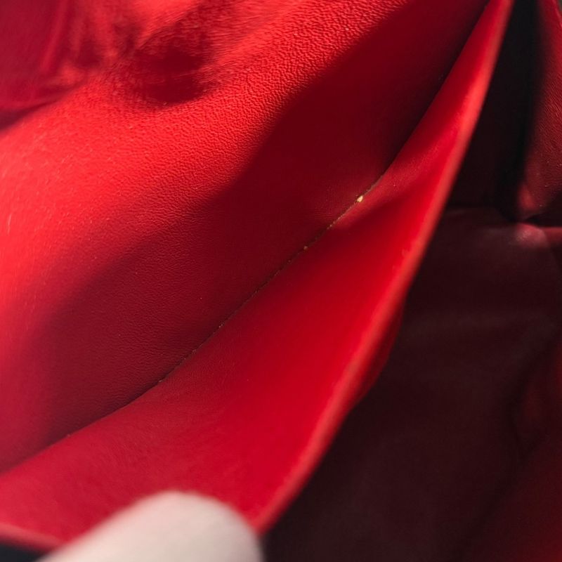 Good Celine Vintage Leather Circle Logo Handbag Red Ladies Secondhand Used