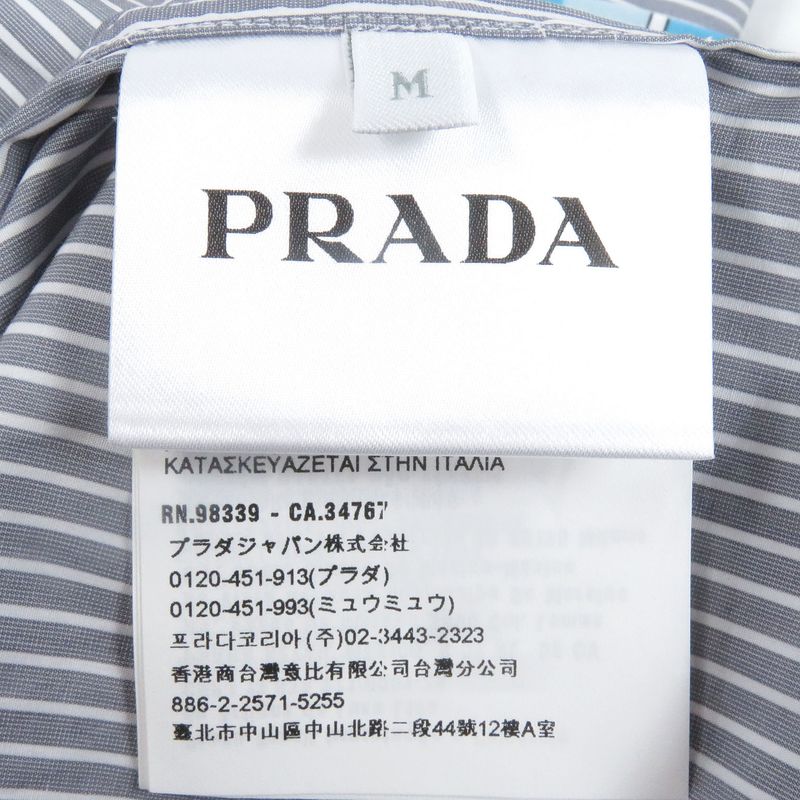 Prada Ucn167 100% Cotton Stripe Comic Design Long Sleeve Long Sleeve Shirt