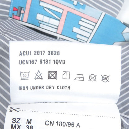 Prada Ucn167 100% Cotton Stripe Comic Design Long Sleeve Long Sleeve Shirt