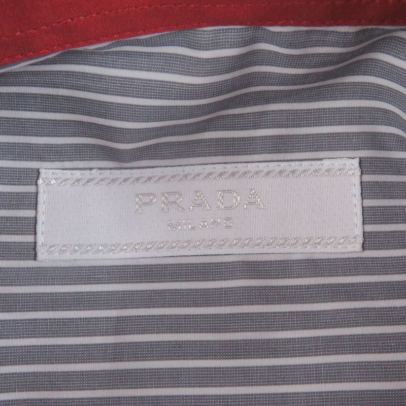 Prada Ucn167 100% Cotton Stripe Comic Design Long Sleeve Long Sleeve Shirt