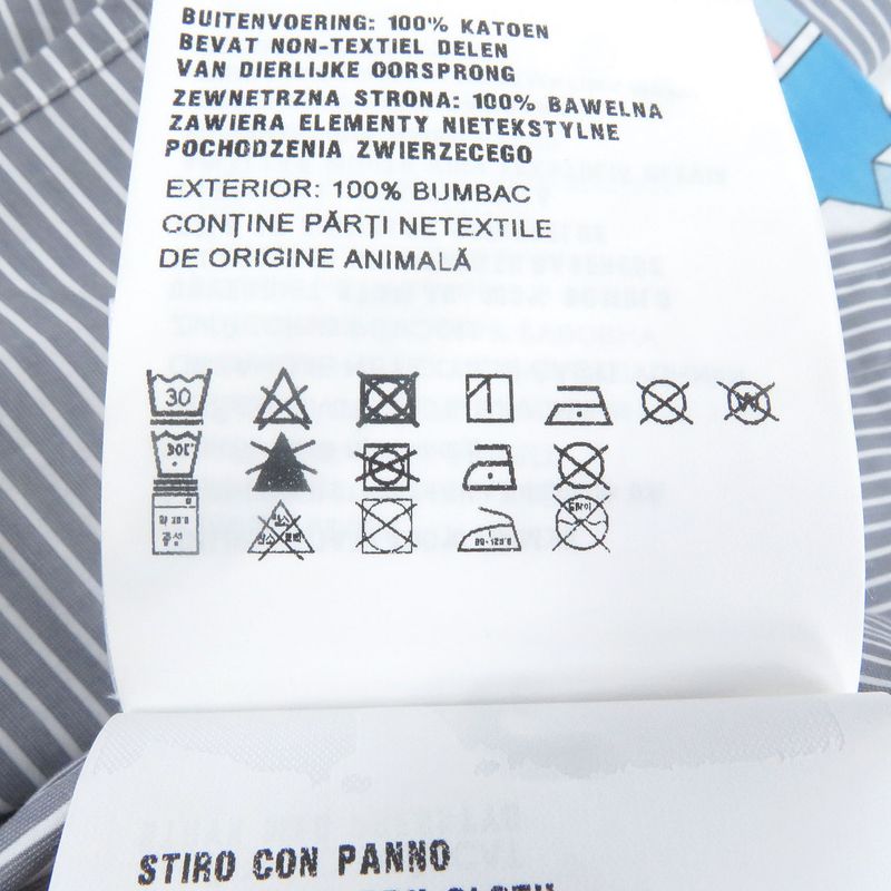 Prada Ucn167 100% Cotton Stripe Comic Design Long Sleeve Long Sleeve Shirt