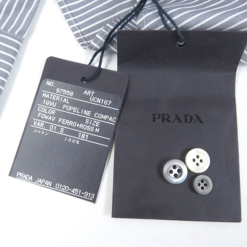 Prada Ucn167 100% Cotton Stripe Comic Design Long Sleeve Long Sleeve Shirt