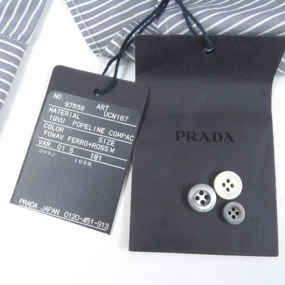 Prada Ucn167 100% Cotton Stripe Comic Design Long Sleeve Long Sleeve Shirt