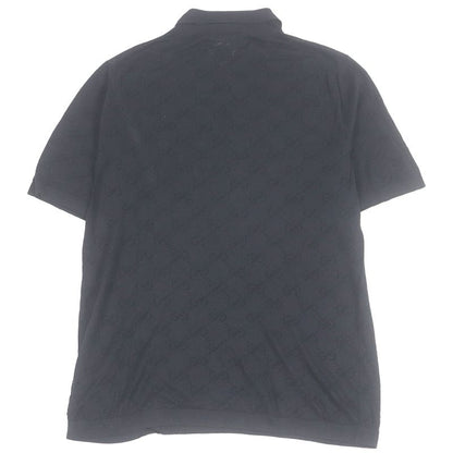 Gucci 100% Silk GG Logo Allover Light Hand Short Sleeve Short Sleeve Knit Polo