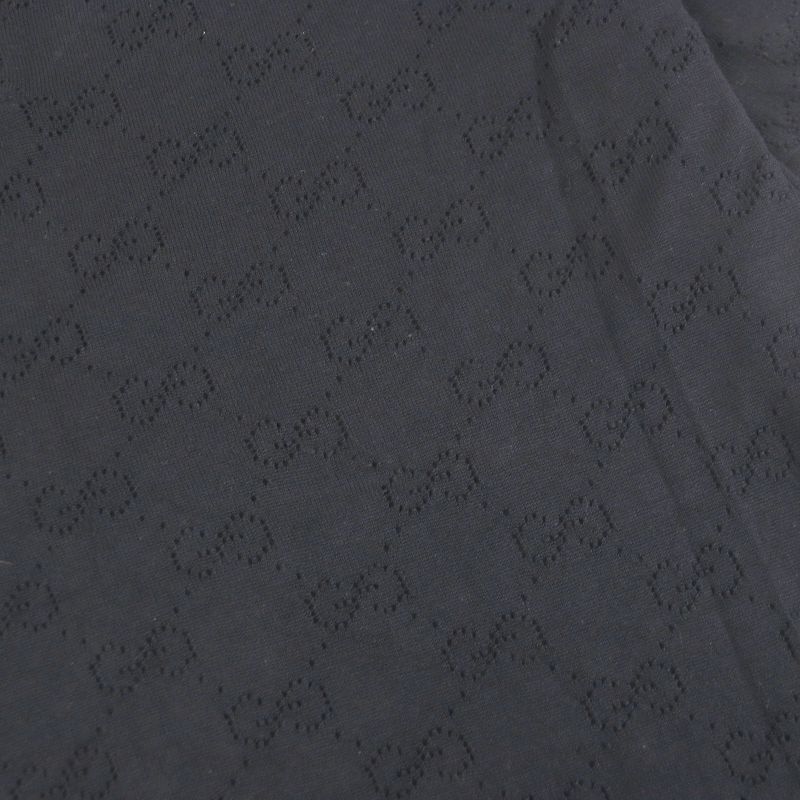 Gucci 100% Silk GG Logo Allover Light Hand Short Sleeve Short Sleeve Knit Polo