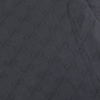 Gucci 100% Silk GG Logo Allover Light Hand Short Sleeve Short Sleeve Knit Polo