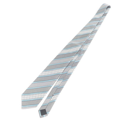 Gucci Silk Cupro Interlocking G Regimental Stripe Tie Black With Box Made In