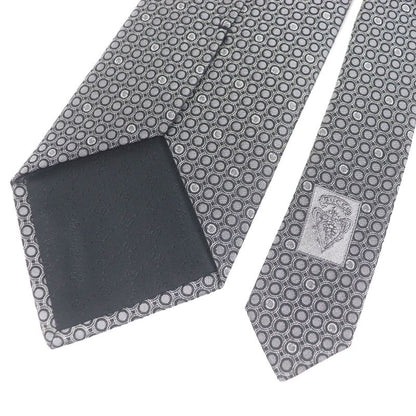 Gucci 100% Silk G Logo Dots All Over Wide Tie Gray With Store Bag