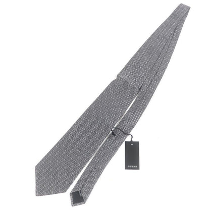Gucci 100% Silk G Logo Dots All Over Wide Tie Gray With Store Bag