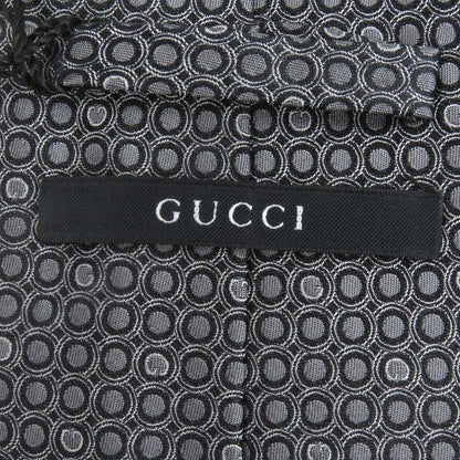 Gucci 100% Silk G Logo Dots All Over Wide Tie Gray With Store Bag