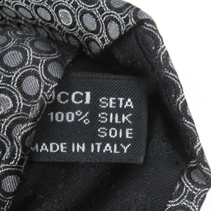 Gucci 100% Silk G Logo Dots All Over Wide Tie Gray With Store Bag