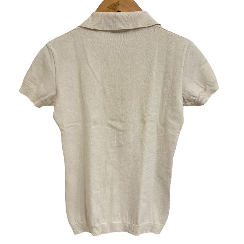 Prada Sport Short Sleeve Tight Knit Polo Shirt Cut and Sewn 38 Beige Women Used