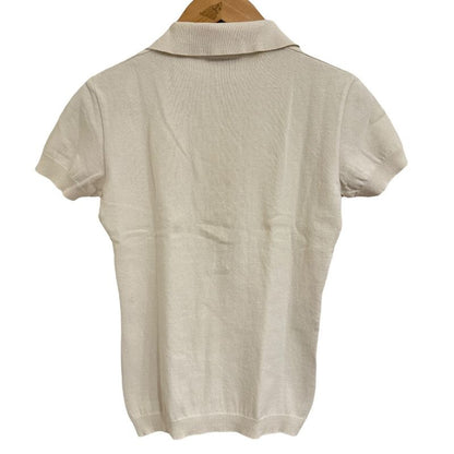 Prada Sport Short Sleeve Tight Knit Polo Shirt Cut and Sewn 38 Beige Women Used