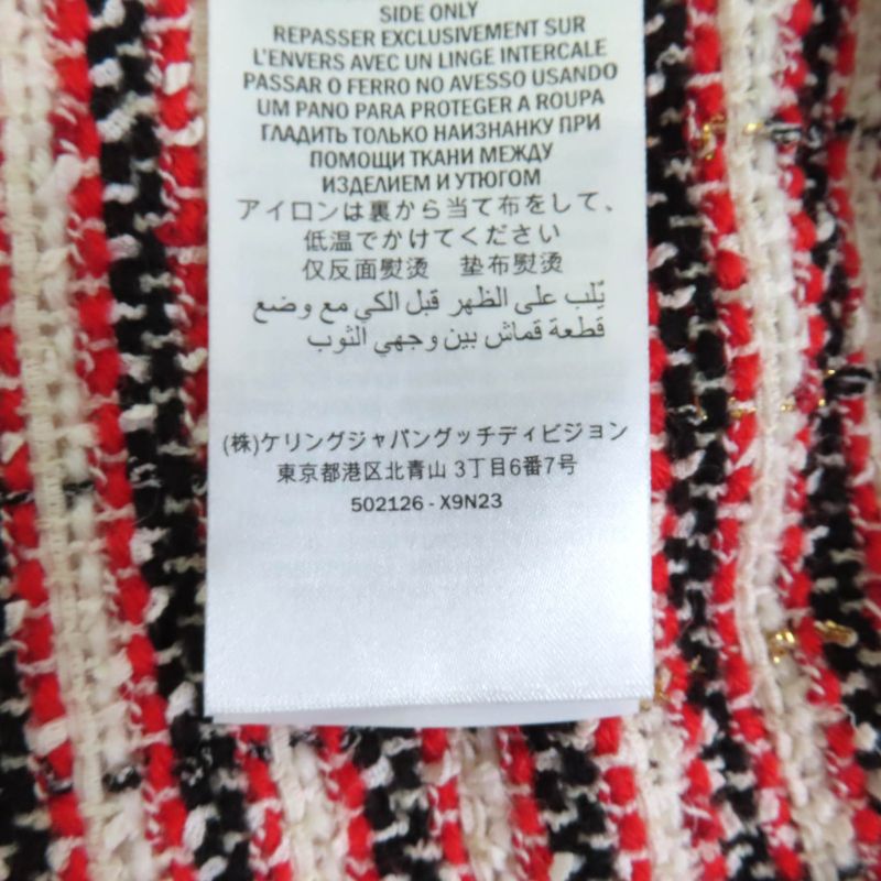 Gucci 502126-x9n23 Cotton Webline Sweatshirt With Tweed Switch Dress Red M