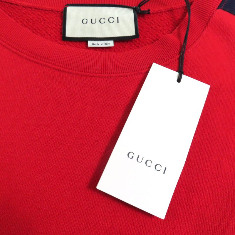 Gucci 502126-x9n23 Cotton Webline Sweatshirt With Tweed Switch Dress Red M
