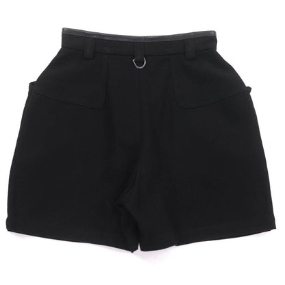 Louis Vuitton 23SS Lamb Leather Piping LV Plate Logo Button Shorts Black 34