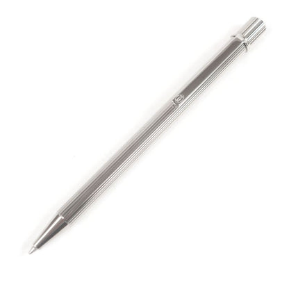 Cartier Must De Cartier Deadstock Stripe Pattern Twist Ballpoint Pen Silver