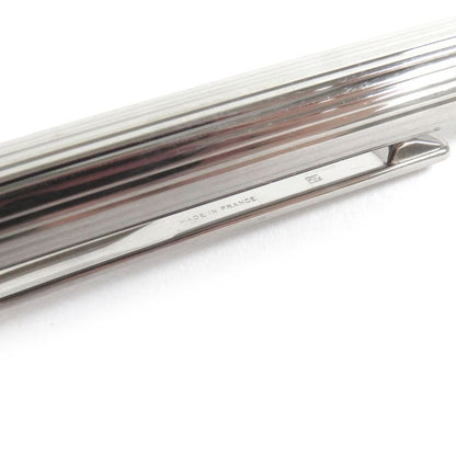 Cartier Must De Cartier Deadstock Stripe Pattern Twist Ballpoint Pen Silver