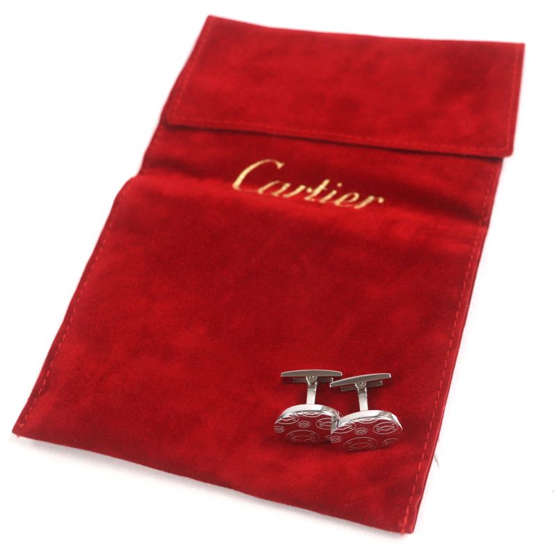  Cartier Happy Birthday 925 Oval Cufflinks Button Cufflinks