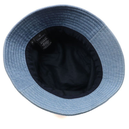 CHANEL 22P 100% Cotton Sequined Logo Denim Hat Bucket Hat Ice Blue M Genuine