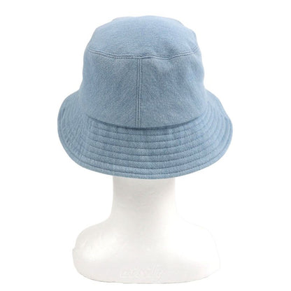 CHANEL 22P 100% Cotton Sequined Logo Denim Hat Bucket Hat Ice Blue M Genuine