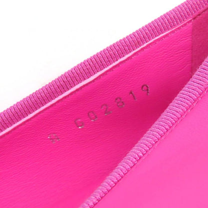 CHANEL G02819 Ballerina Coco Mark Ribbon Leather Flat Shoes Pumps Pink 35.5