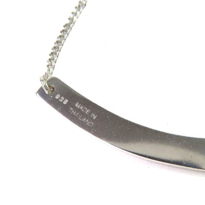 Celine Sv925 Macadam Logo Plate Necklace Pendant Accessory Silver Weight 6.6g