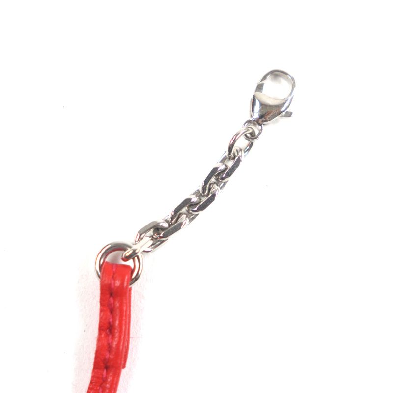 Hermes Carmencita Leather Silver Hardware Pompon Bookmark Bagcharm Orange With