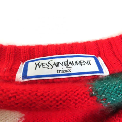 YVES Saint Laurent Yves Saint Laurent Vintage 100% Wool Zigzag Lamé Cardigan
