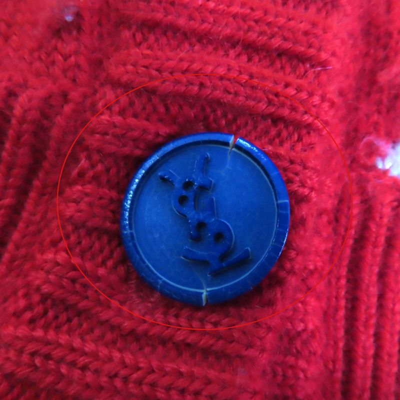 YVES Saint Laurent Yves Saint Laurent Vintage 100% Wool Zigzag Lamé Cardigan