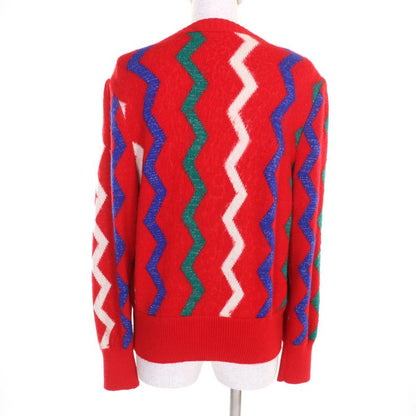 YVES Saint Laurent Yves Saint Laurent Vintage 100% Wool Zigzag Lamé Cardigan