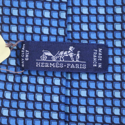 Hermes 645756 Cravate Heavy Twill 100% Silk Marine/bleu Moyen/ciel All Over