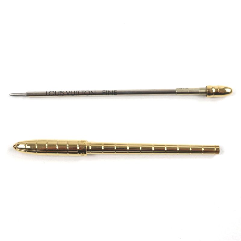  Louis Vuitton Stylo Agenda GM Logo Engraved Twist Ballpoint Pen Gold With Box