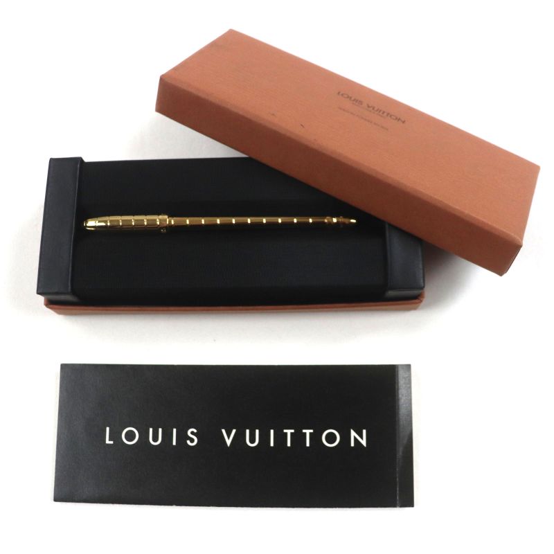  Louis Vuitton Stylo Agenda GM Logo Engraved Twist Ballpoint Pen Gold With Box