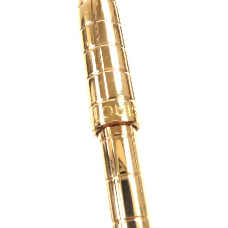  Louis Vuitton Stylo Agenda GM Logo Engraved Twist Ballpoint Pen Gold With Box