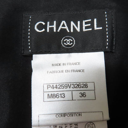 CHANEL P44259v32628 Wool Angora Coco Mark Hardware Tweed Skirt Blackish 36 Made