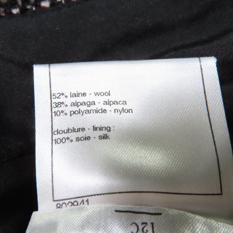 CHANEL P44259v32628 Wool Angora Coco Mark Hardware Tweed Skirt Blackish 36 Made