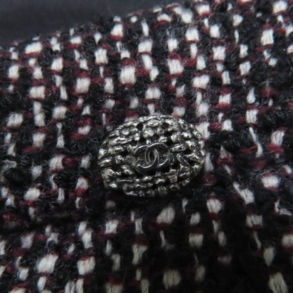CHANEL P44259v32628 Wool Angora Coco Mark Hardware Tweed Skirt Blackish 36 Made