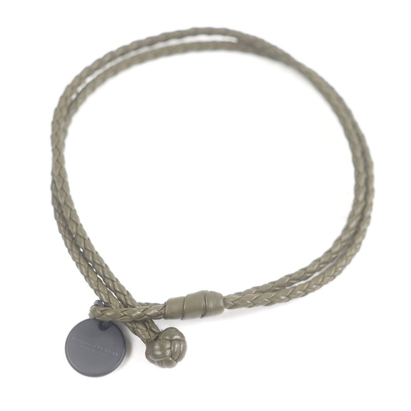 Bottega Veneta Leather Intrecciato With Logo Plate Accessory