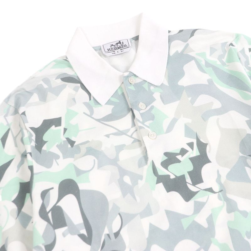 Hermes 23SS 100% Cotton All-over Pattern Short Sleeves Cut And Sewn Short-sleeve