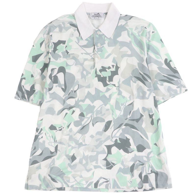 Hermes 23SS 100% Cotton All-over Pattern Short Sleeves Cut And Sewn Short-sleeve