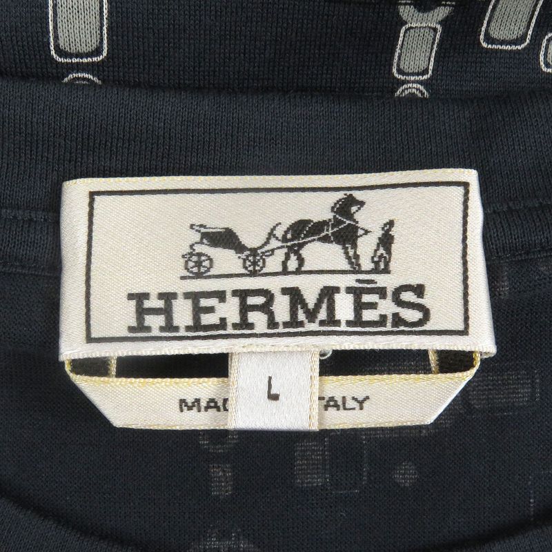 Hermes 100% Cotton Chaine D'ancre Allover Pattern Crew Neck Light Hand Cut
