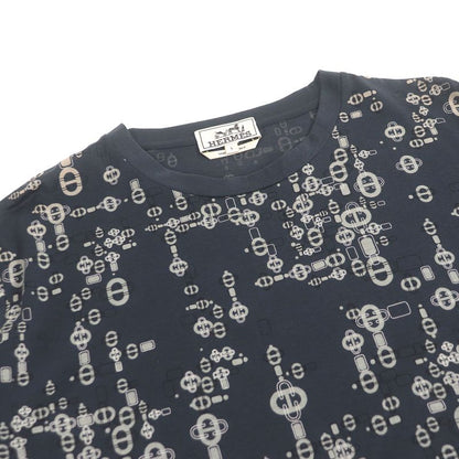 Hermes 100% Cotton Chaine D'ancre Allover Pattern Crew Neck Light Hand Cut