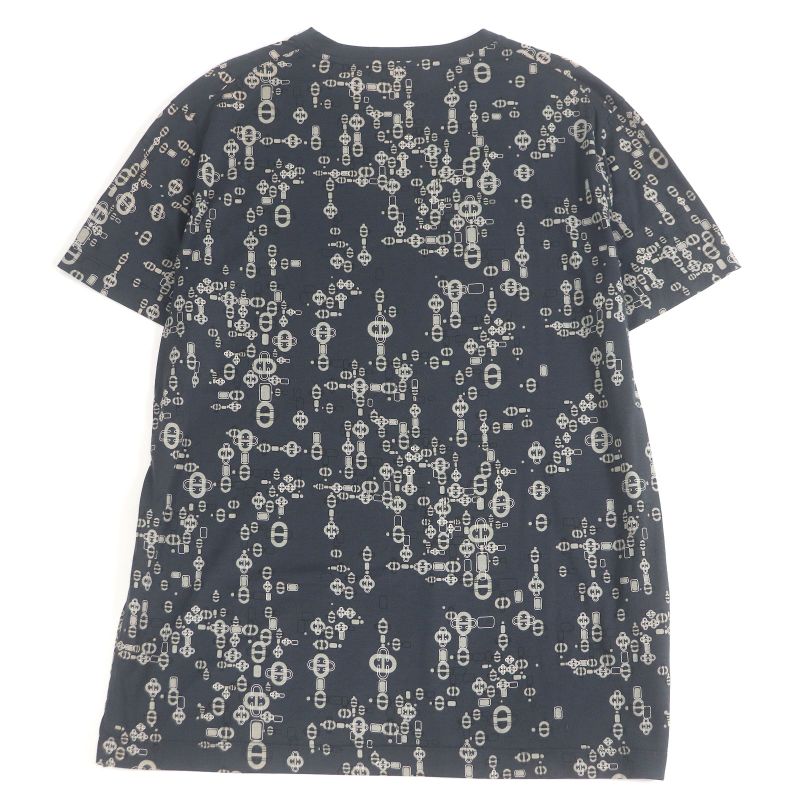 Hermes 100% Cotton Chaine D'ancre Allover Pattern Crew Neck Light Hand Cut