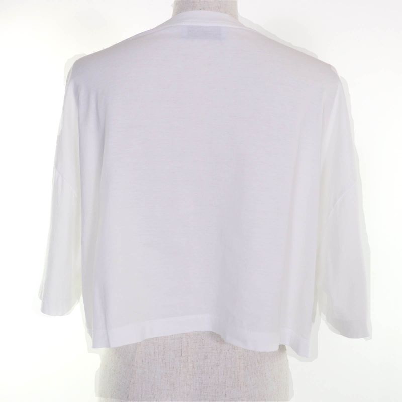 Prada 2021 3560a S212 1Y98 Cotton Triangle Patch Damaged Cropped Jersey Short