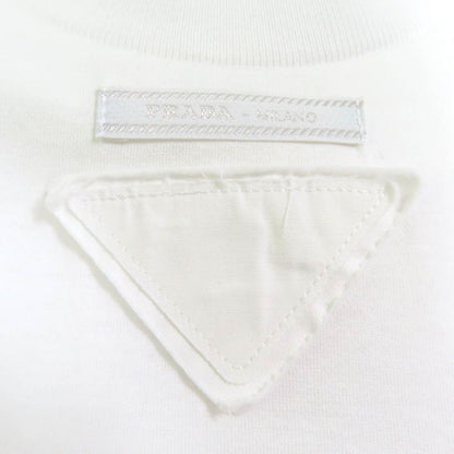 Prada 2021 3560a S212 1Y98 Cotton Triangle Patch Damaged Cropped Jersey Short